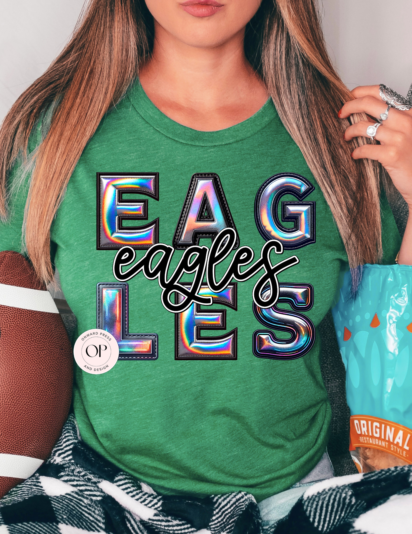 Eagles Holographic School Football