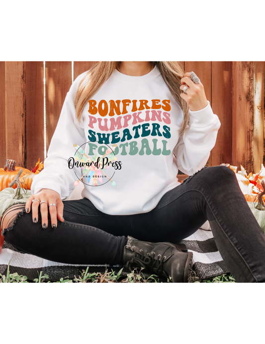 Bonfires Pumpkins Sweaters Football Sweatshirt