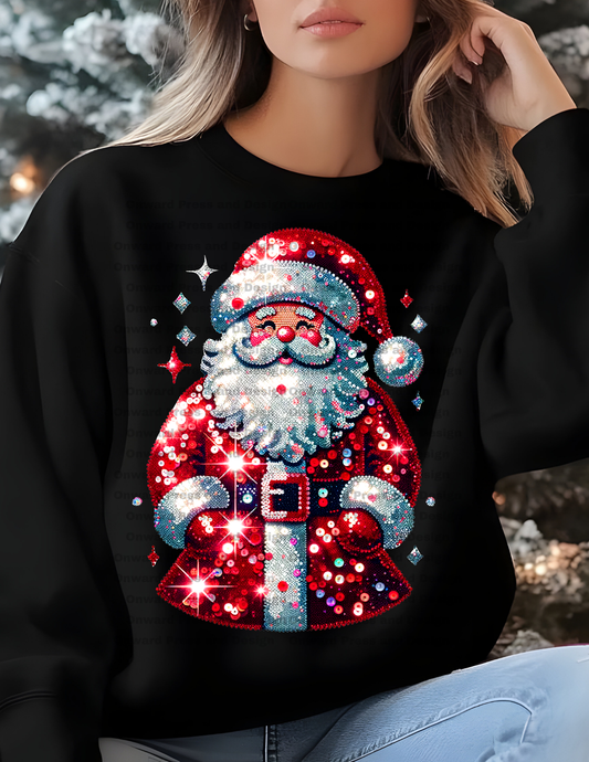 Faux Sequin Santa