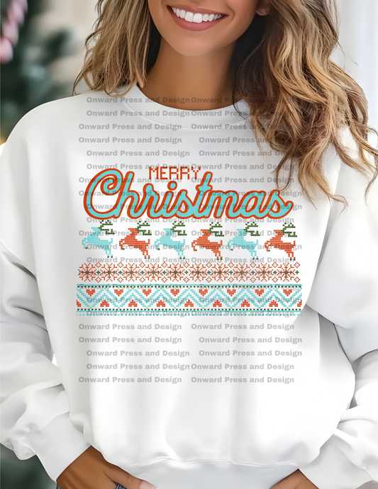 Merry Christmas Faux Ugly Sweater Pattern