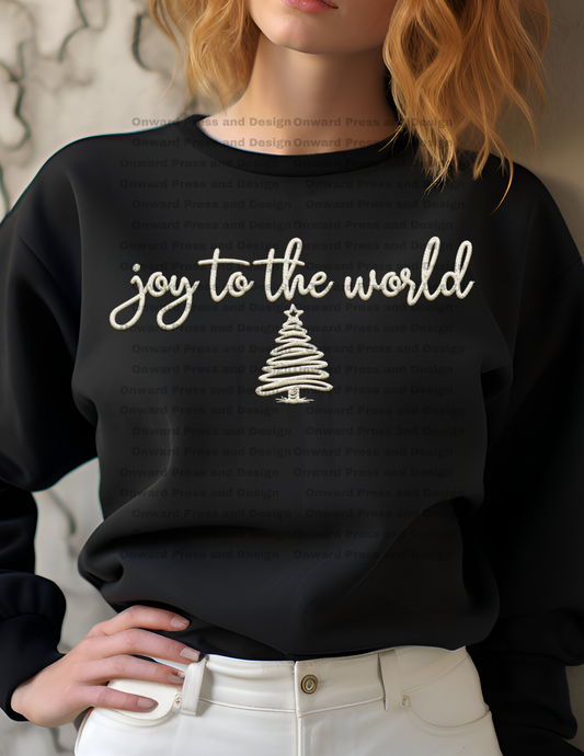 Joy To The World Faux Embroidery