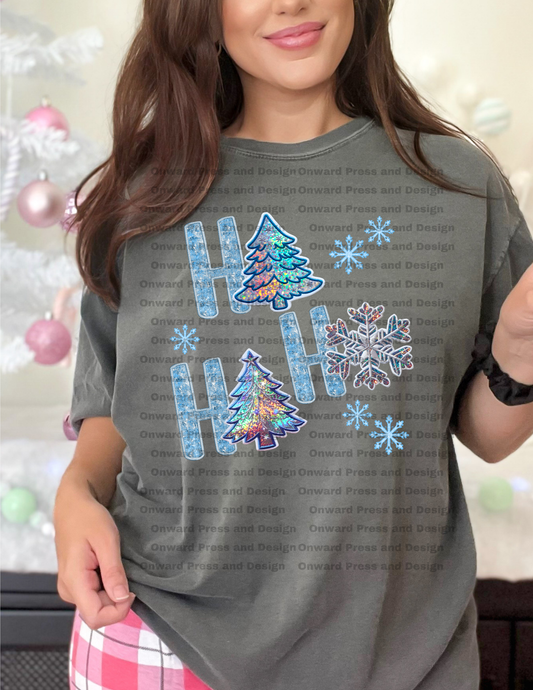 Faux Holographic Ho Ho Ho