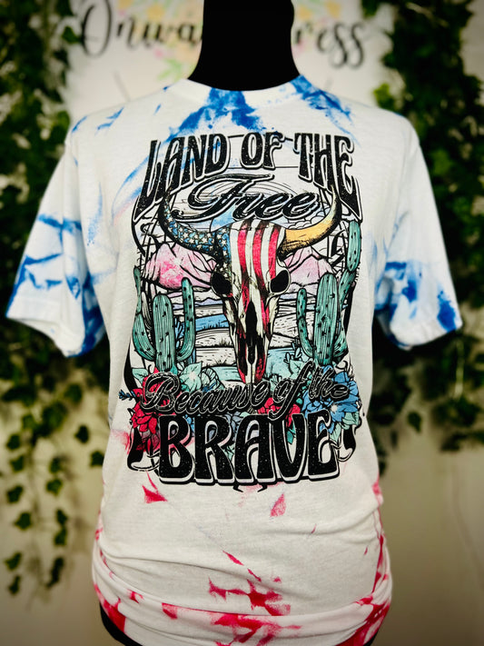 Land of the Free Tie-Dyed Tee