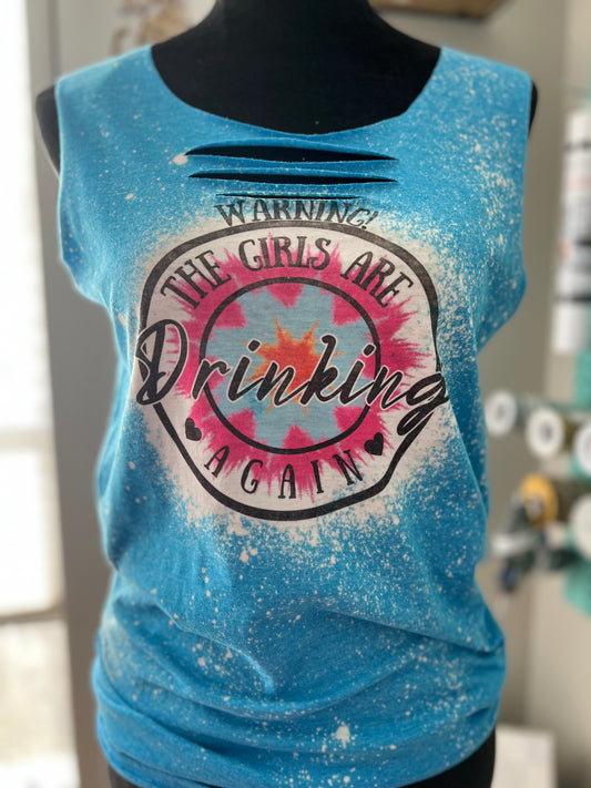 The Girls Are Drinking Again Distressed Tee