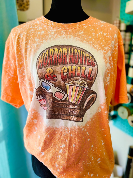 Horror Movies & Chill Bleached Tee