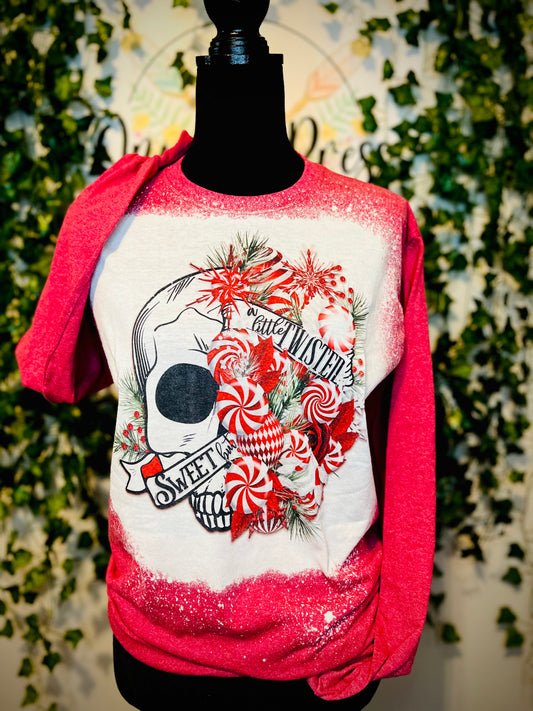 Sweet But Twisted Skull Bleached Long Sleeve